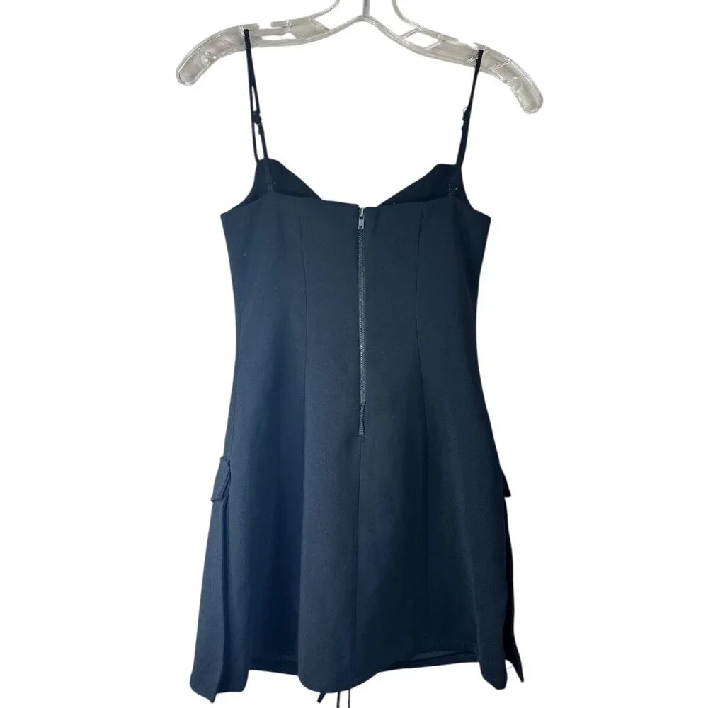 Lovers and Friends Denali Mini Dress in Black XX-Small New as-is Womens Lace Up - Picture 6 of 10